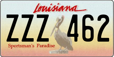 LA license plate ZZZ462