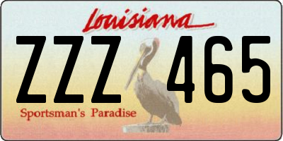 LA license plate ZZZ465