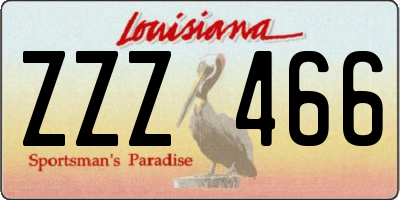 LA license plate ZZZ466