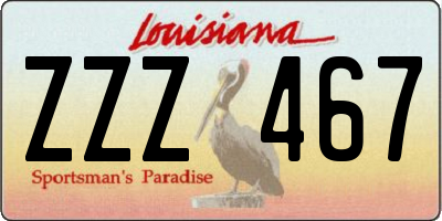 LA license plate ZZZ467