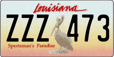LA license plate ZZZ473