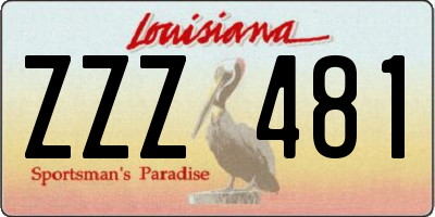 LA license plate ZZZ481