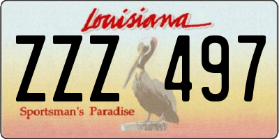 LA license plate ZZZ497