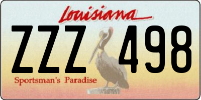 LA license plate ZZZ498
