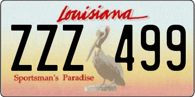 LA license plate ZZZ499