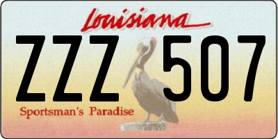 LA license plate ZZZ507