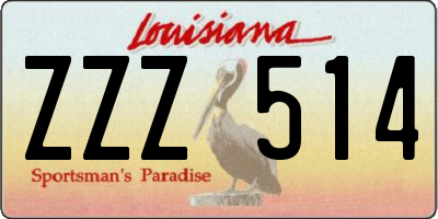LA license plate ZZZ514