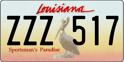 LA license plate ZZZ517