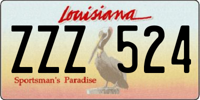 LA license plate ZZZ524