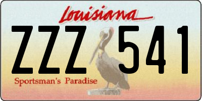 LA license plate ZZZ541