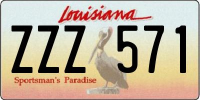 LA license plate ZZZ571