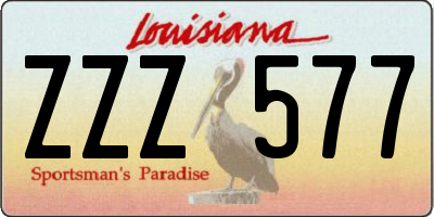LA license plate ZZZ577