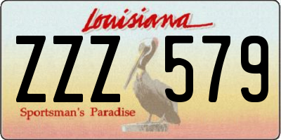 LA license plate ZZZ579