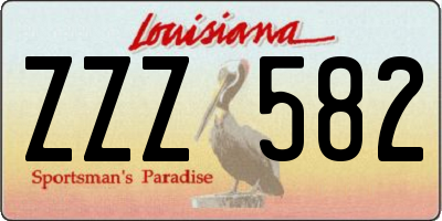 LA license plate ZZZ582