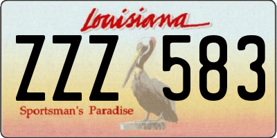 LA license plate ZZZ583