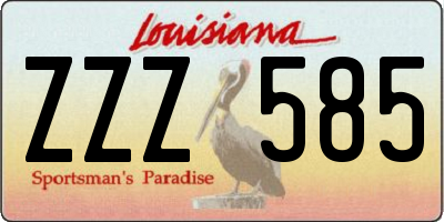 LA license plate ZZZ585
