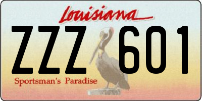 LA license plate ZZZ601