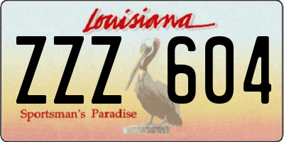 LA license plate ZZZ604