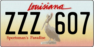 LA license plate ZZZ607