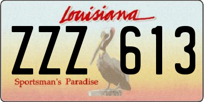 LA license plate ZZZ613