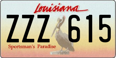 LA license plate ZZZ615