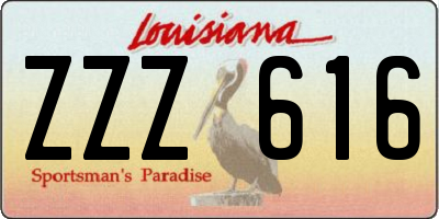 LA license plate ZZZ616