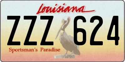 LA license plate ZZZ624