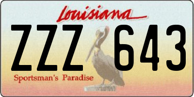 LA license plate ZZZ643