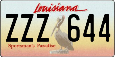 LA license plate ZZZ644