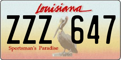 LA license plate ZZZ647