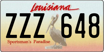 LA license plate ZZZ648