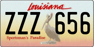 LA license plate ZZZ656