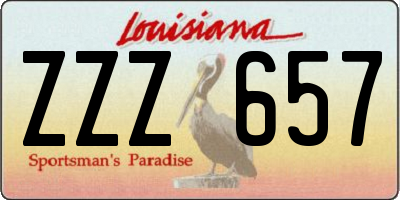 LA license plate ZZZ657