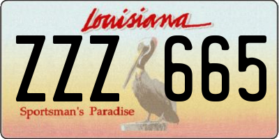 LA license plate ZZZ665