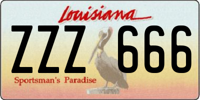 LA license plate ZZZ666