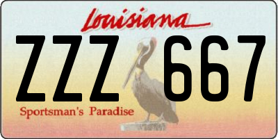 LA license plate ZZZ667