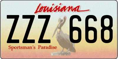 LA license plate ZZZ668