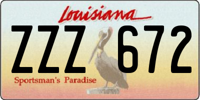 LA license plate ZZZ672