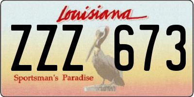 LA license plate ZZZ673