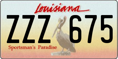 LA license plate ZZZ675
