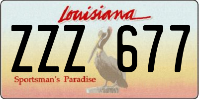 LA license plate ZZZ677