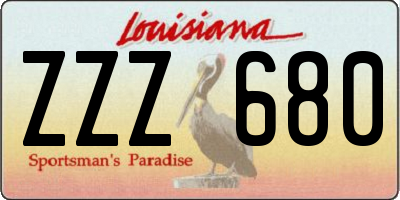 LA license plate ZZZ680