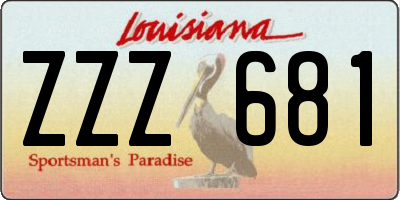 LA license plate ZZZ681