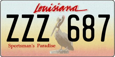 LA license plate ZZZ687