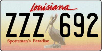 LA license plate ZZZ692