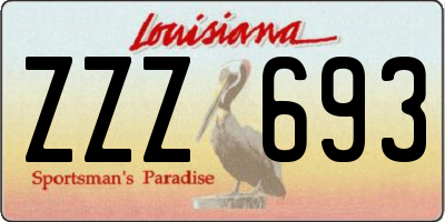 LA license plate ZZZ693