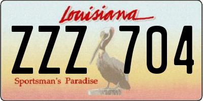 LA license plate ZZZ704