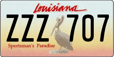 LA license plate ZZZ707