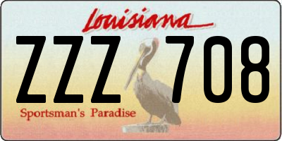 LA license plate ZZZ708