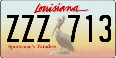 LA license plate ZZZ713